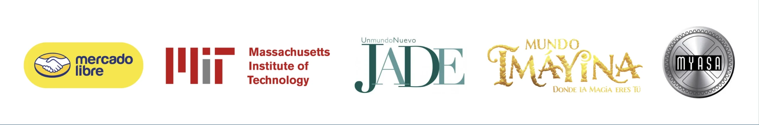 Logo de Mercado Libre, Massachusetts Institute of Technology, Un mundo nuevo Jade, Mundo Imáyina y MYASA