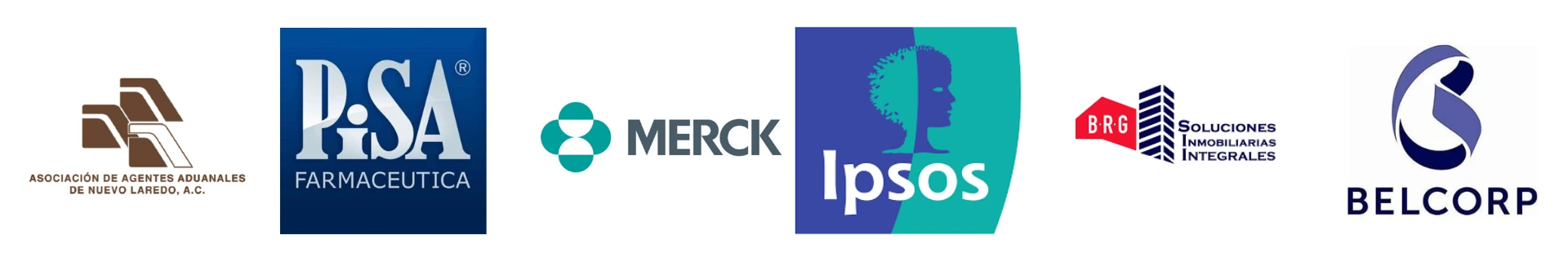 Logo de Asociación de Agentes Aduanales de Nuevo Laredo, PISA Farmaceutica, MERCK, Ipsos, Soluciones Inmobiliarias integrales, BELCORP