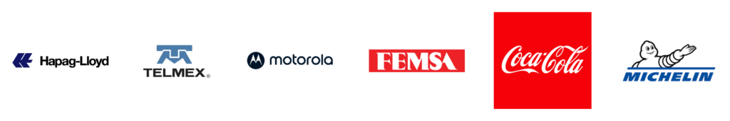 Logo Hapag-Lloyd, Telmex, Motorola, FEMSA, Coca-Cola, Michelin