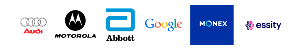 Logo de Audi, Volvo, Porsche, Google, Monex, Essity